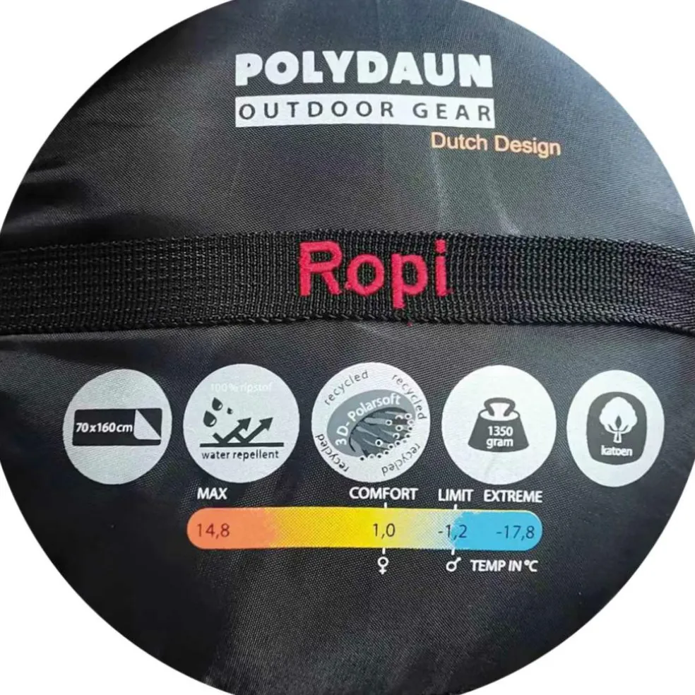 Polydaun Ropi slaapzak junior blauw grijs