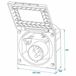 ProPlus CEE wandinvoerdoos vierkant zwart