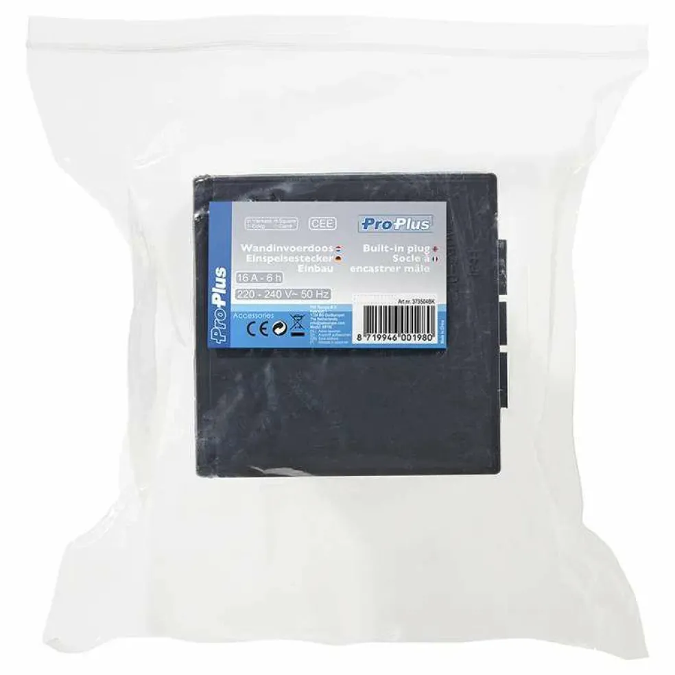 ProPlus CEE wandinvoerdoos vierkant zwart