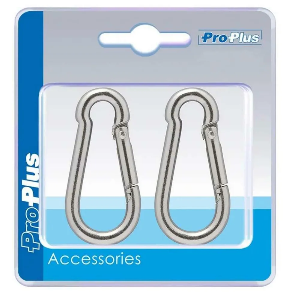 ProPlus Karabijnhaak RVS 6 x 60 set van 2 stuks