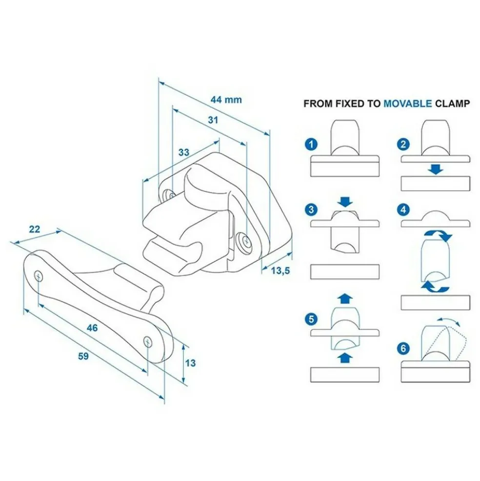 ProPlus Scharnierende deurvanger zwart