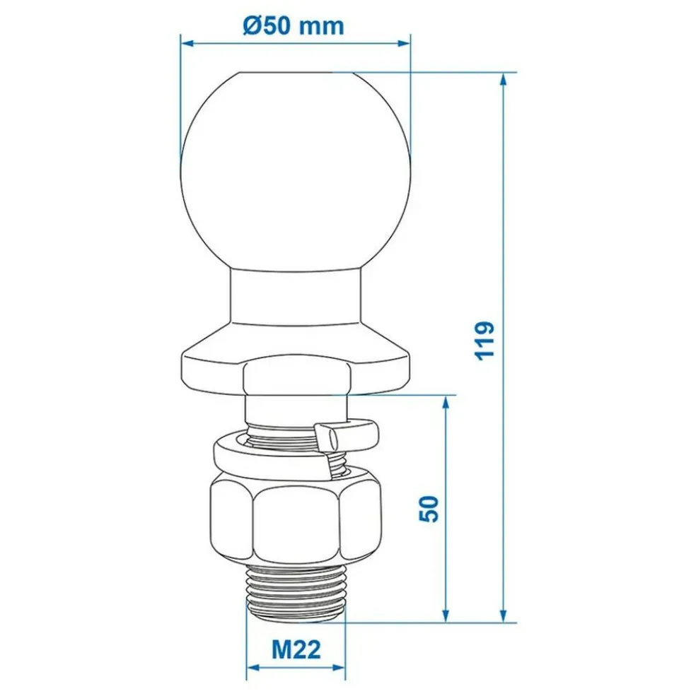 ProPlus Trekhaakkogel opschroefbaar