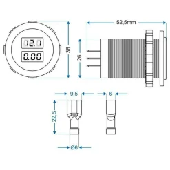 ProPlus Volt-Ampere meter inbouw
