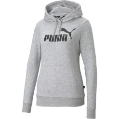 Puma Essentials Logo hoodie dames light grey heather