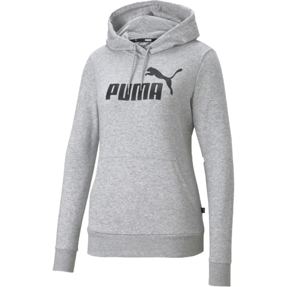 Puma Essentials Logo hoodie dames light grey heather