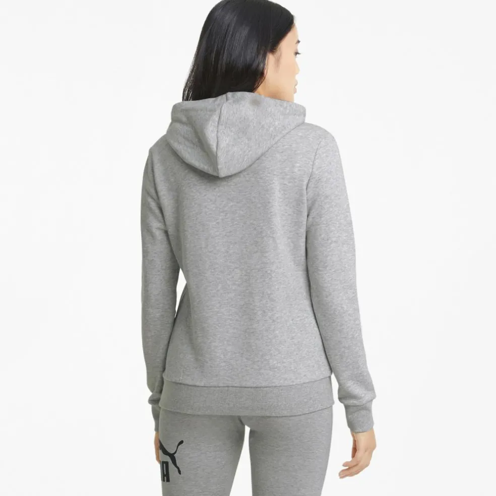 Puma Essentials Logo hoodie dames light grey heather
