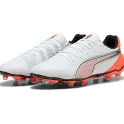 Puma King Match FG - AG voetbalschoenen PUMA white PUMA silver glowing red