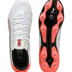 Puma King Match FG - AG voetbalschoenen PUMA white PUMA silver glowing red