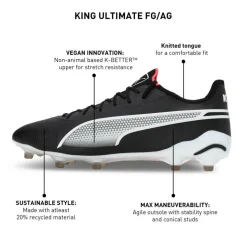 Puma King Ultimate FG AG voetbalschoenen heren PUMA black PUMA white fire orchid