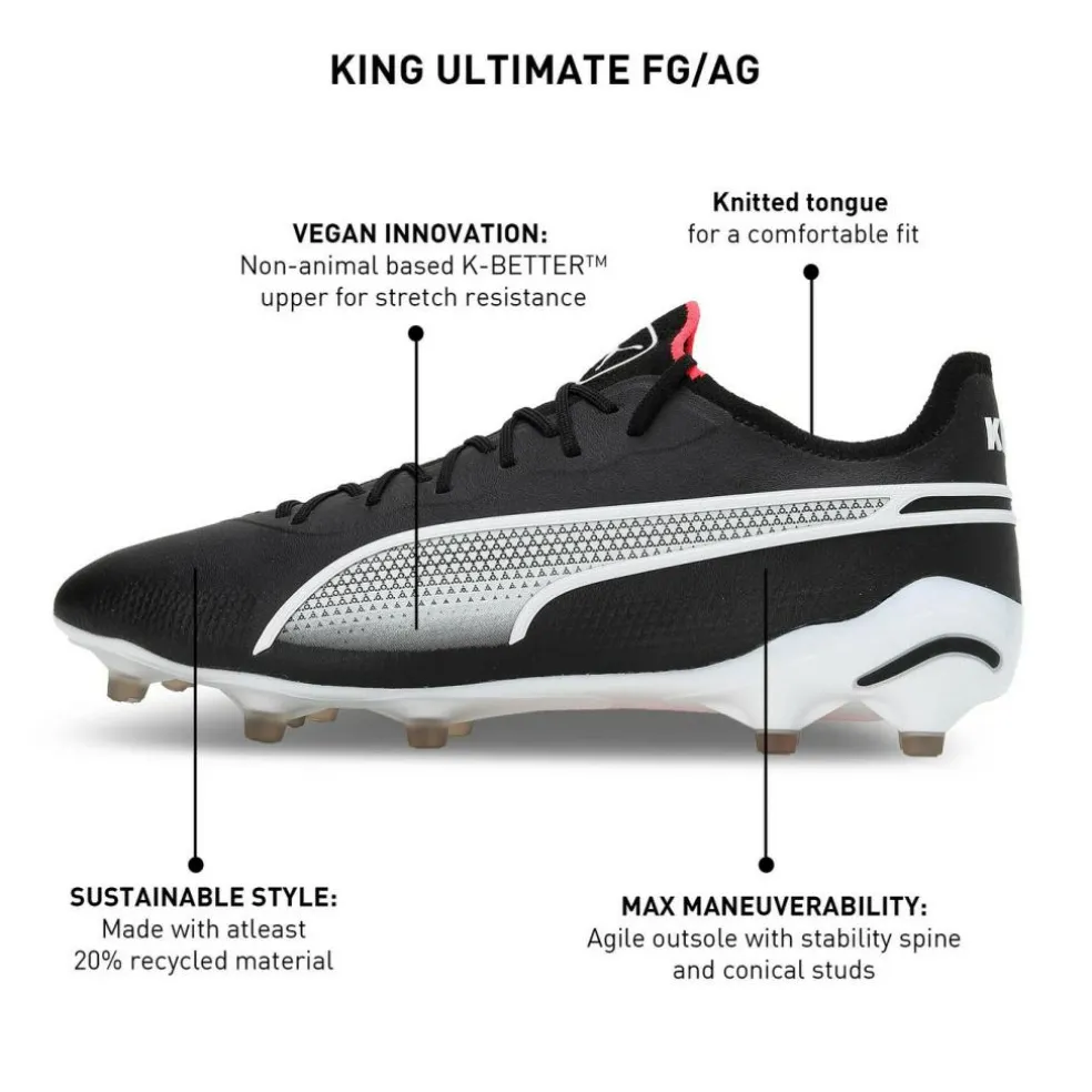 Puma King Ultimate FG AG voetbalschoenen heren PUMA black PUMA white fire orchid