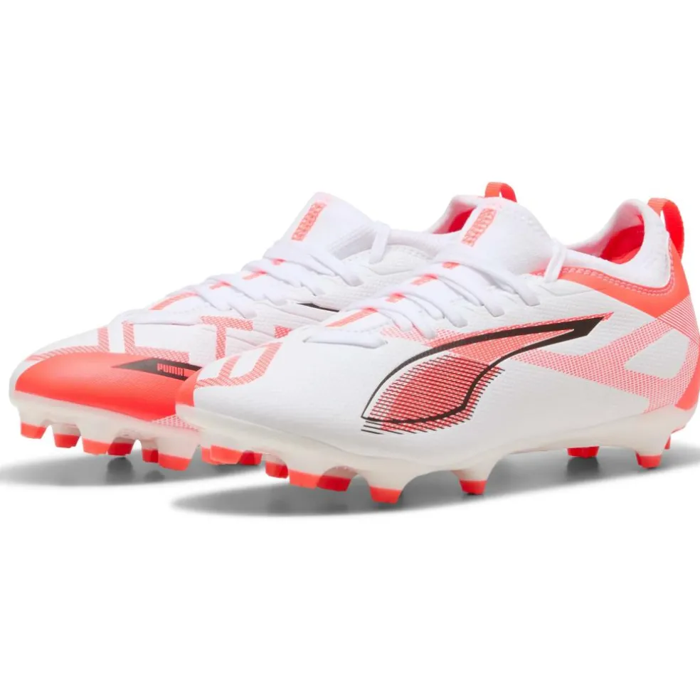 Puma ULTRA 5 MATCH FG AG voetbalschoenen junior PUMA white PUMA black glowing red