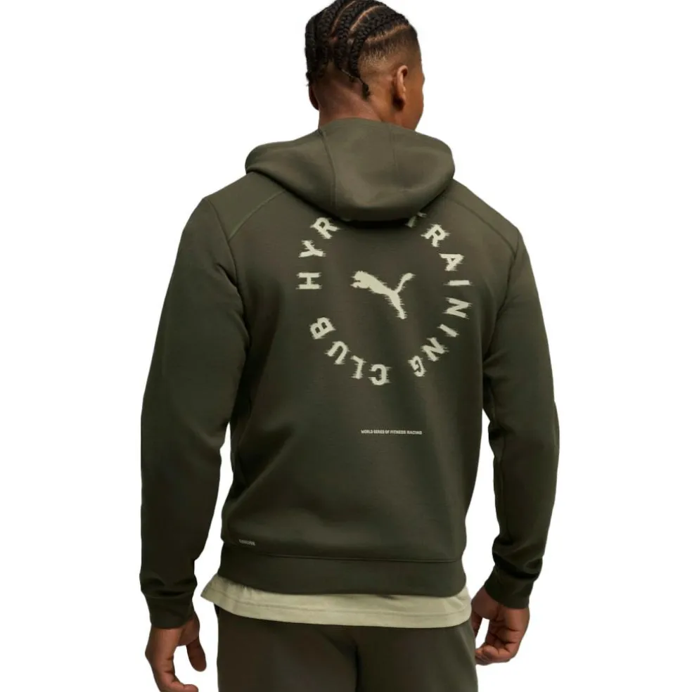 Puma x HYROX CLOUDSPUN hoodie heren dark olive