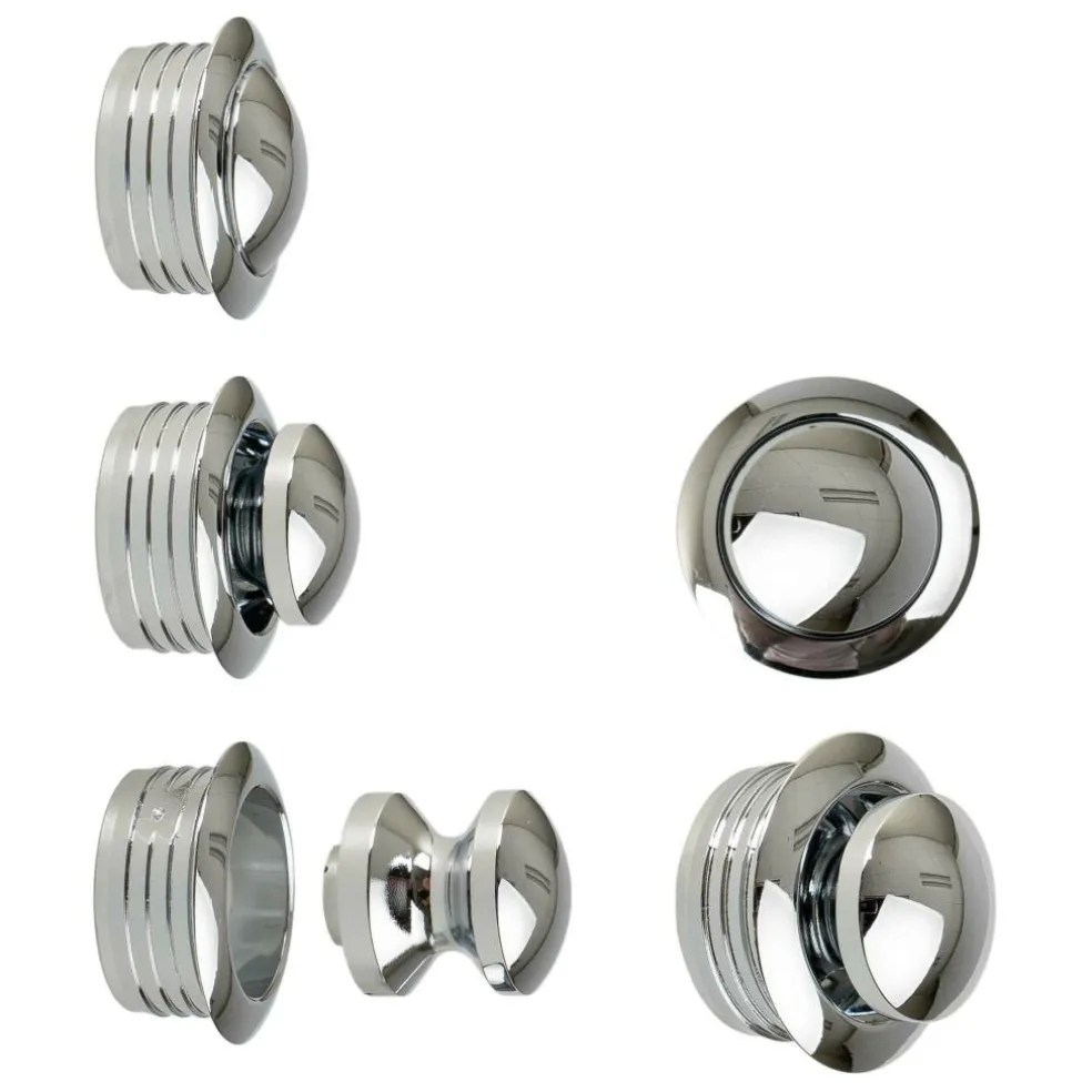 Pushlock Drukknop + buitenring mini glans chroom