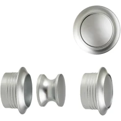 Pushlock Drukknop + buitenring maxi mat chroom