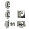 Pushlock Drukknop + buitenring vierkant mini glans chroom