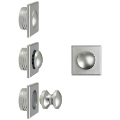 Pushlock Drukknop + buitenring vierkant mini mat chroom