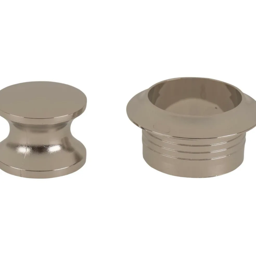 Pushlock Drukknop en buitenring gepolijst vernikkeld