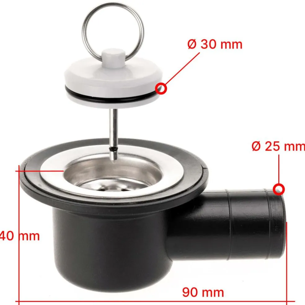 Reich haakse afvoerplug 33 mm