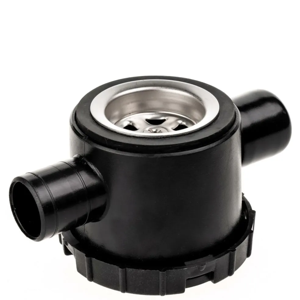 Reich Sifon dubbele afvoerplug met RVS zeefje en afsluit