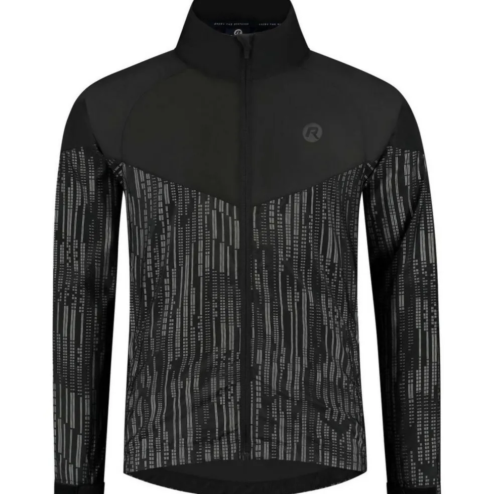 Rogelli Essential Hi Vis hardloopjack heren zwart reflection