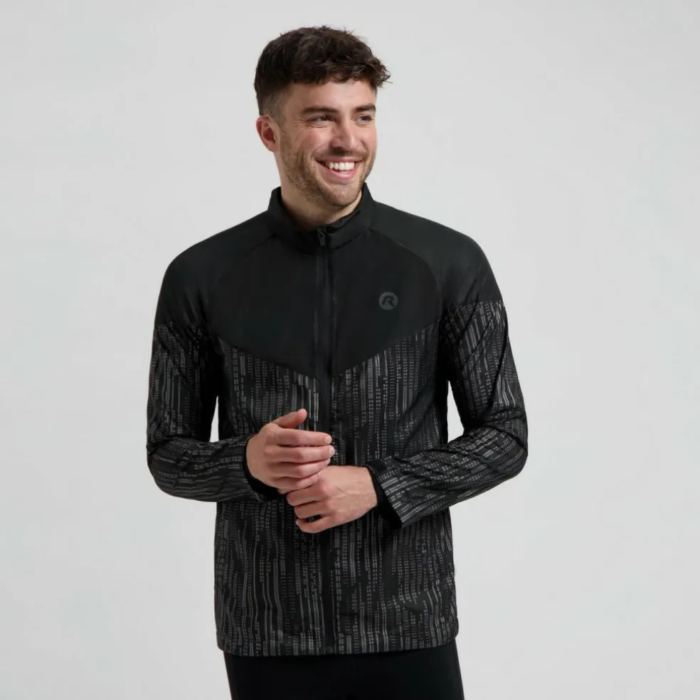 Rogelli Essential Hi Vis hardloopjack heren zwart reflection