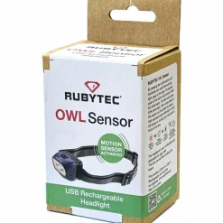 Rubytec Owl Sensor USB Rechargeable hoofdlamp red