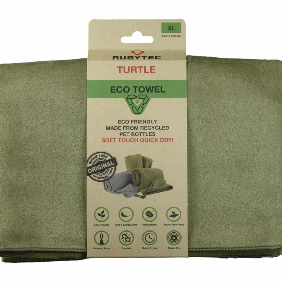 Rubytec Turtle ECO handdoek 150 x 63,5 cm green
