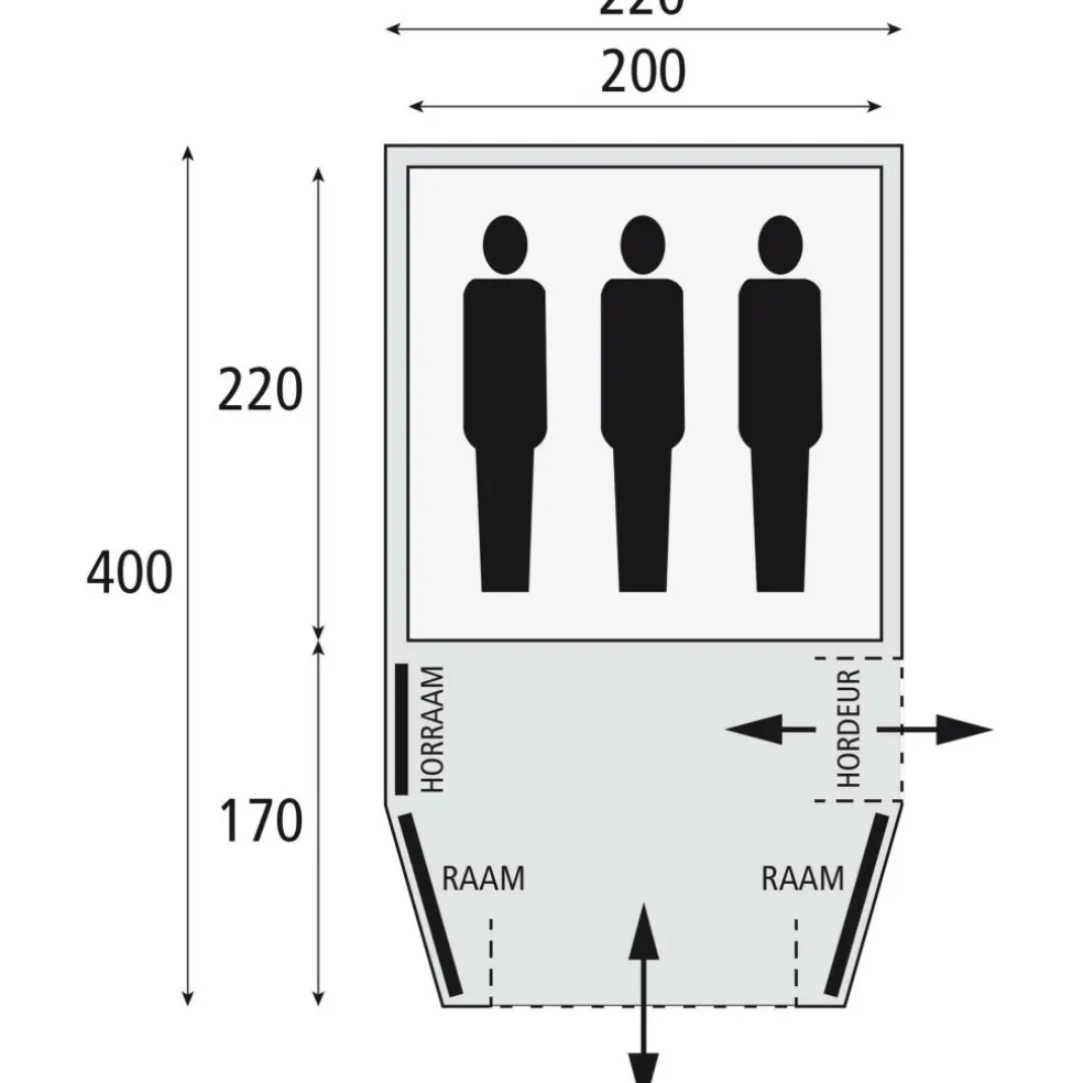 Safarica Blackhawk 220 tunneltent grey