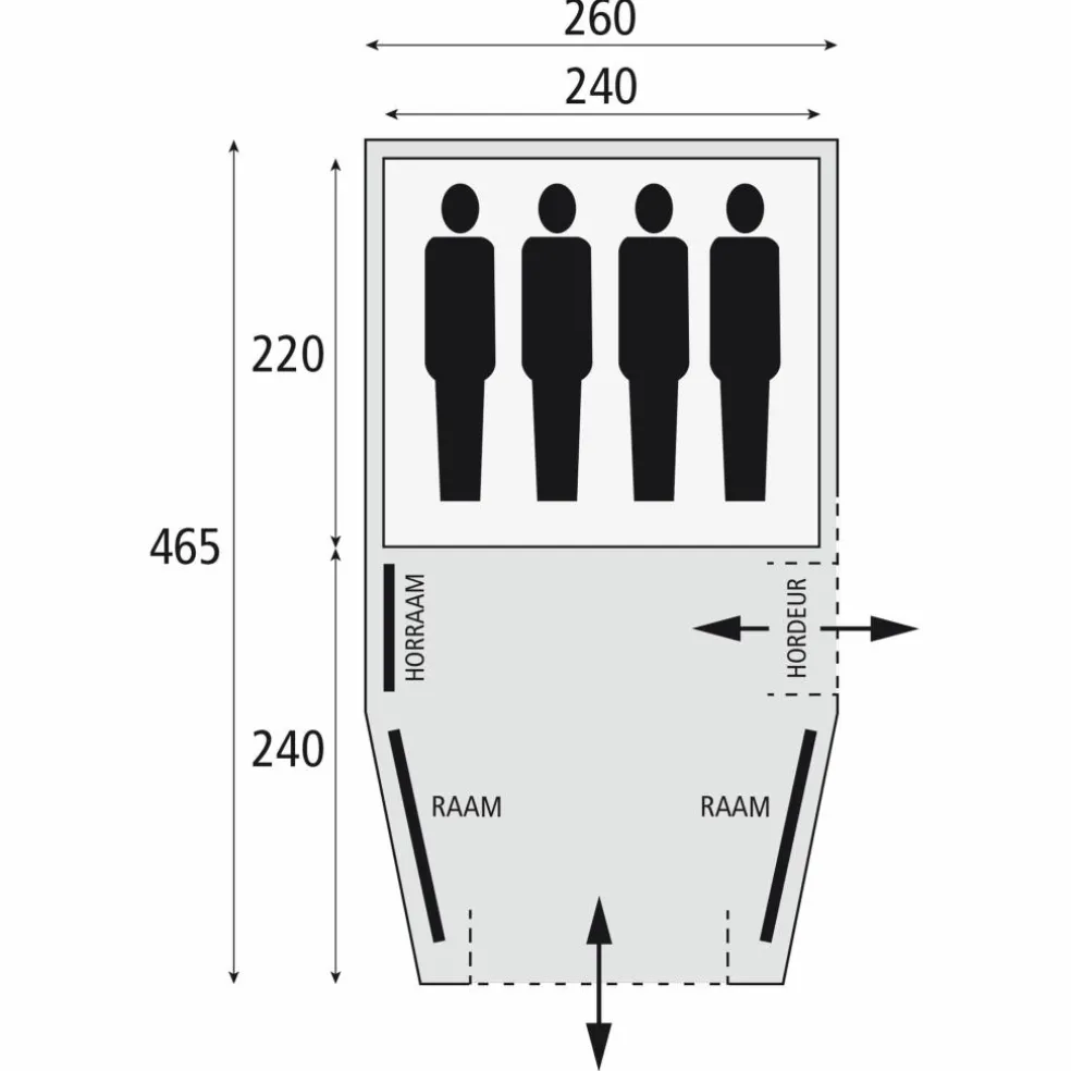 Safarica Blackhawk 260 tunneltent grey