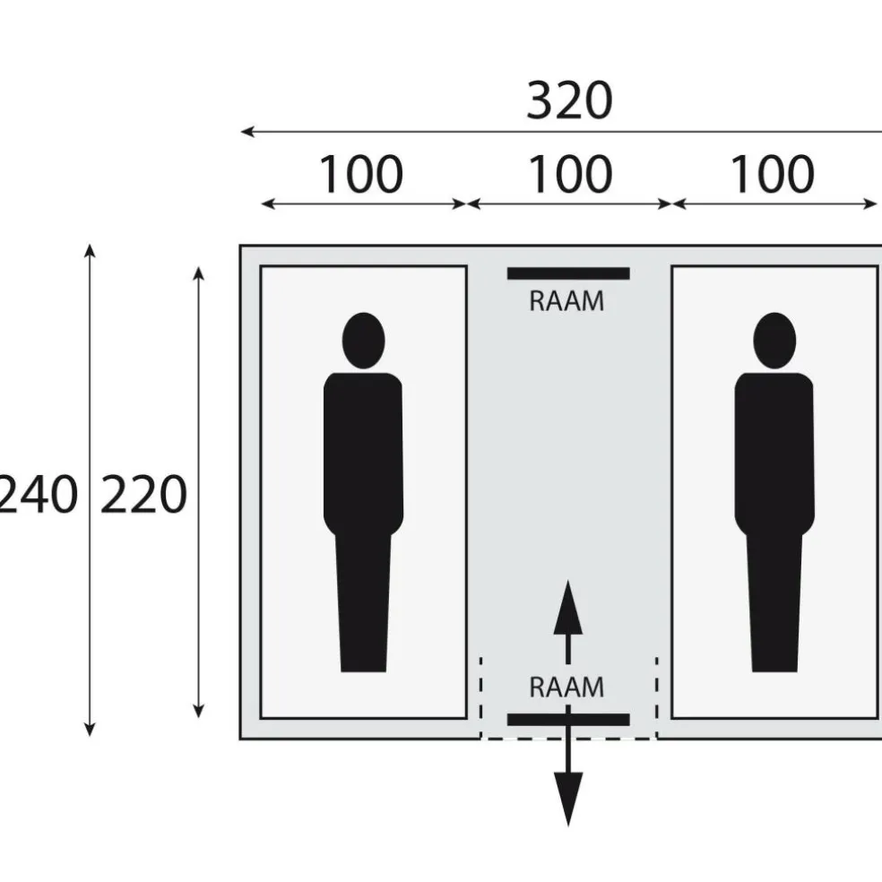 Safarica Chicco 2 vis-à-vis tent dark shadow grey