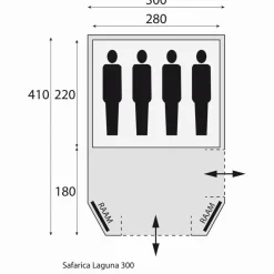 Safarica Laguna 300 koepeltent grey