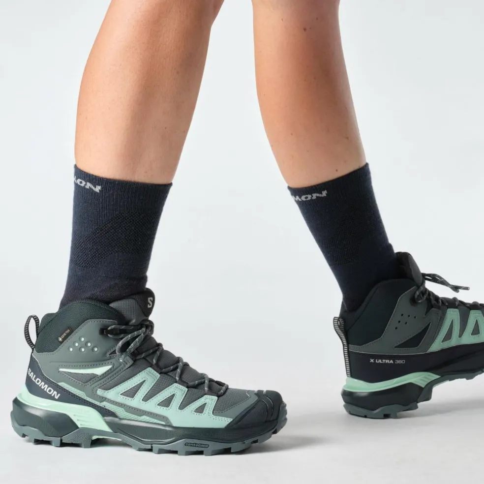 Salomon X ULTRA 360 GORE-TEX wandelschoenen dames turbulence carbon tourmaline