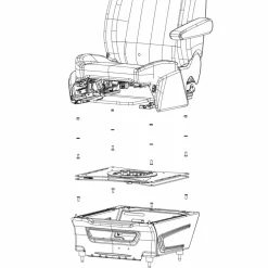 Scopema V3 Ford Transit vanaf 2014 Ford Transit Custom  van 2013 tot 2023 draaiplateau bijrijder