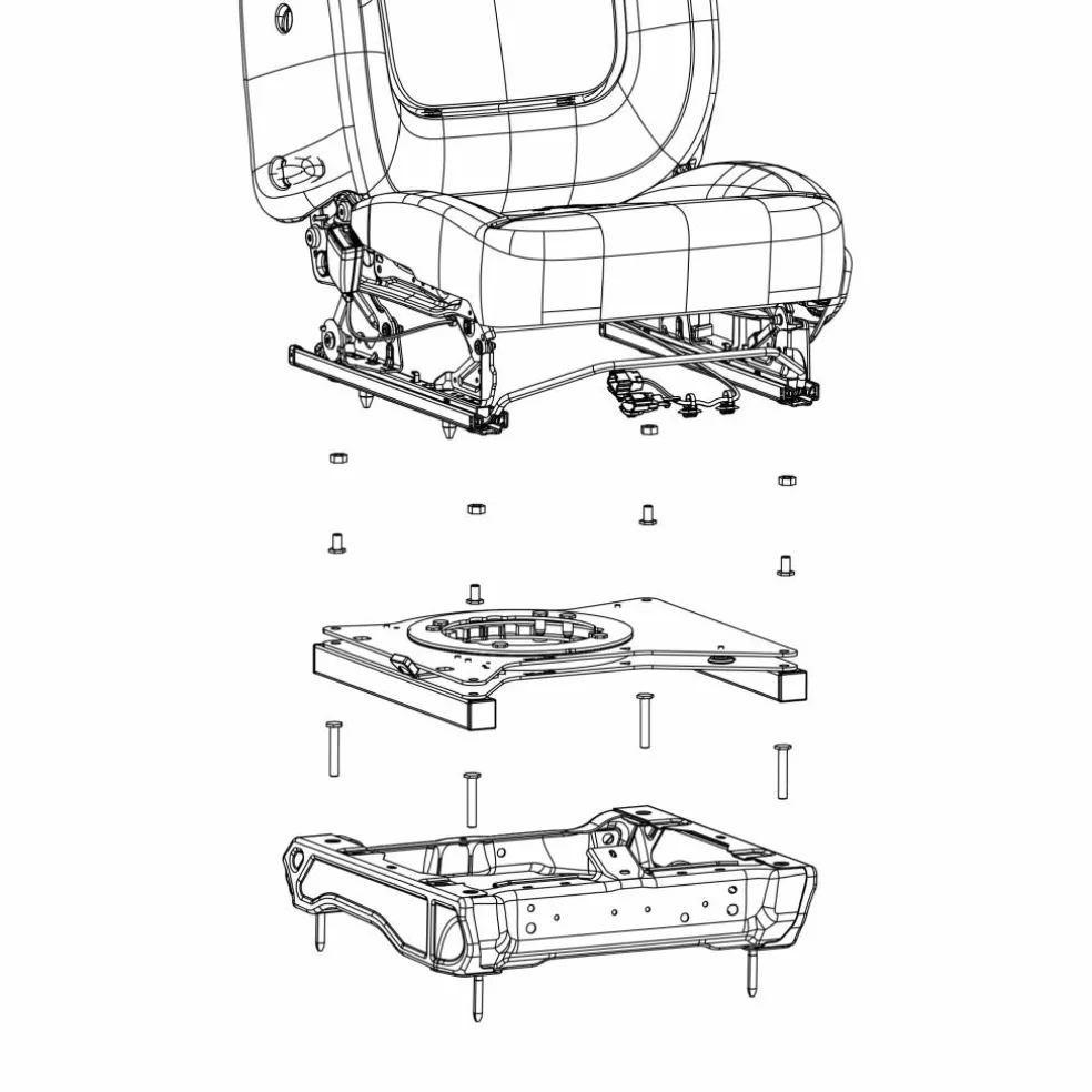 Scopema V3 Renault Trafic Opel Vivaro vanaf 2014 draaiplateau bestuurder inclusief verhoger