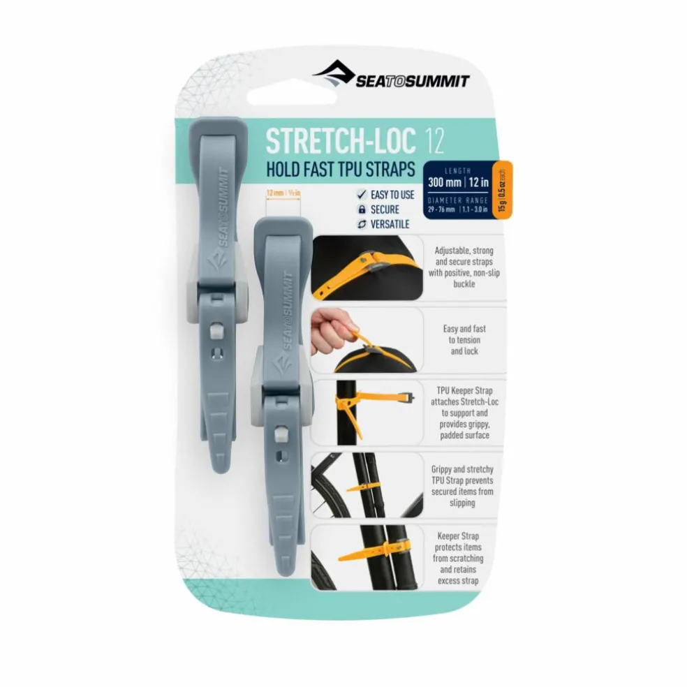 Sea To Summit Stretch-Loc TPU straps 300 x 12 mm grey per 2 stuks