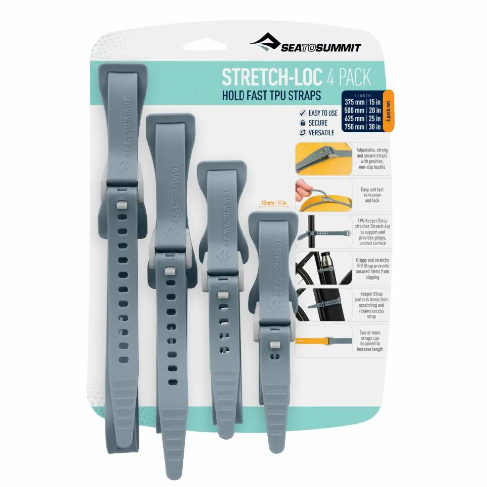 Sea To Summit Stretch-Loc TPU straps grey per 4 stuks