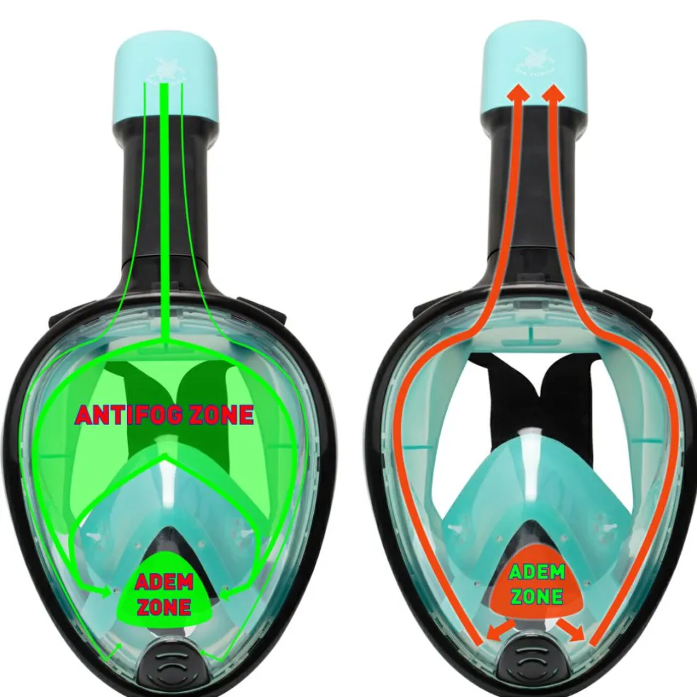 Sea Turtle snorkelmasker black turquoise - L - XL
