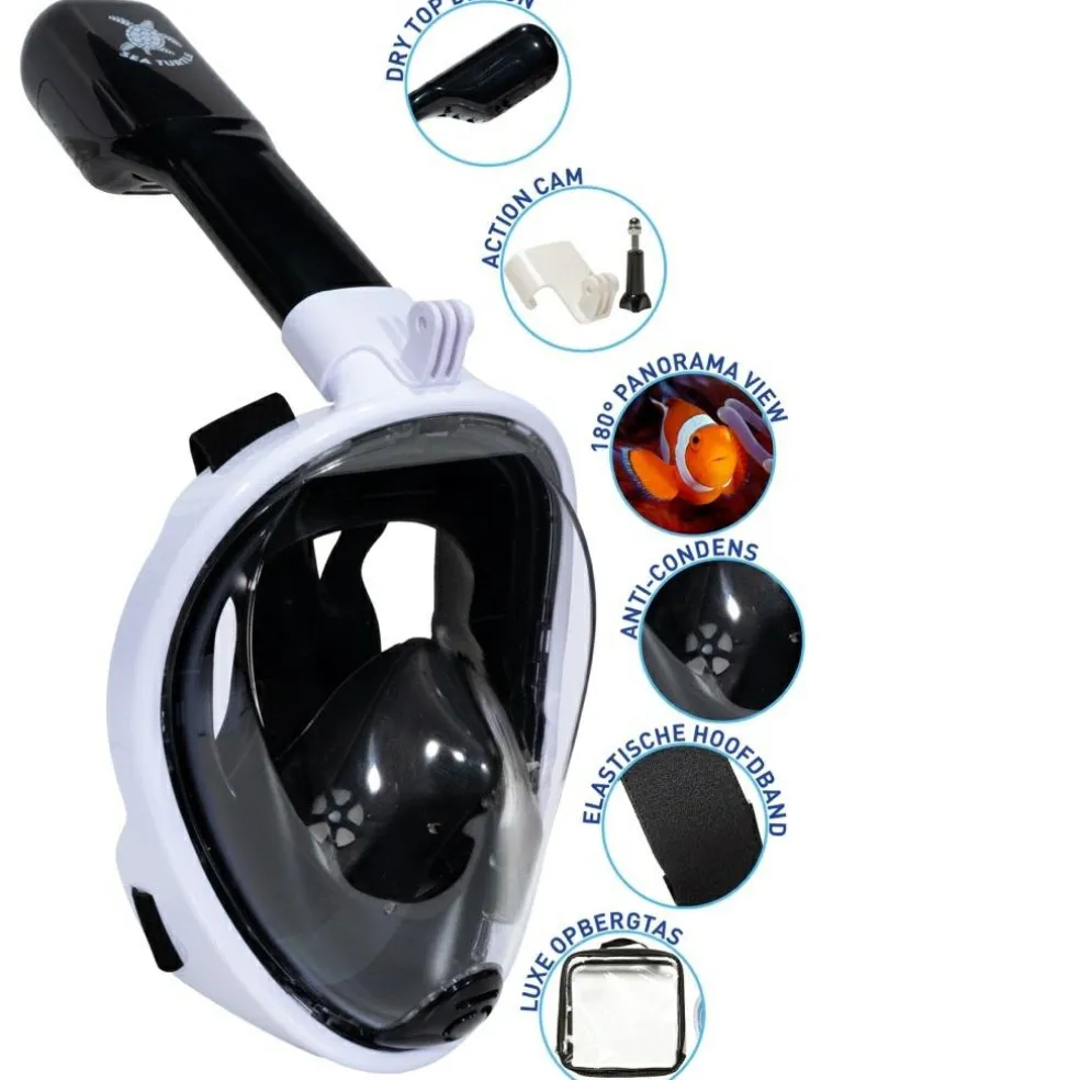 Sea Turtle snorkelmasker white black - L - XL