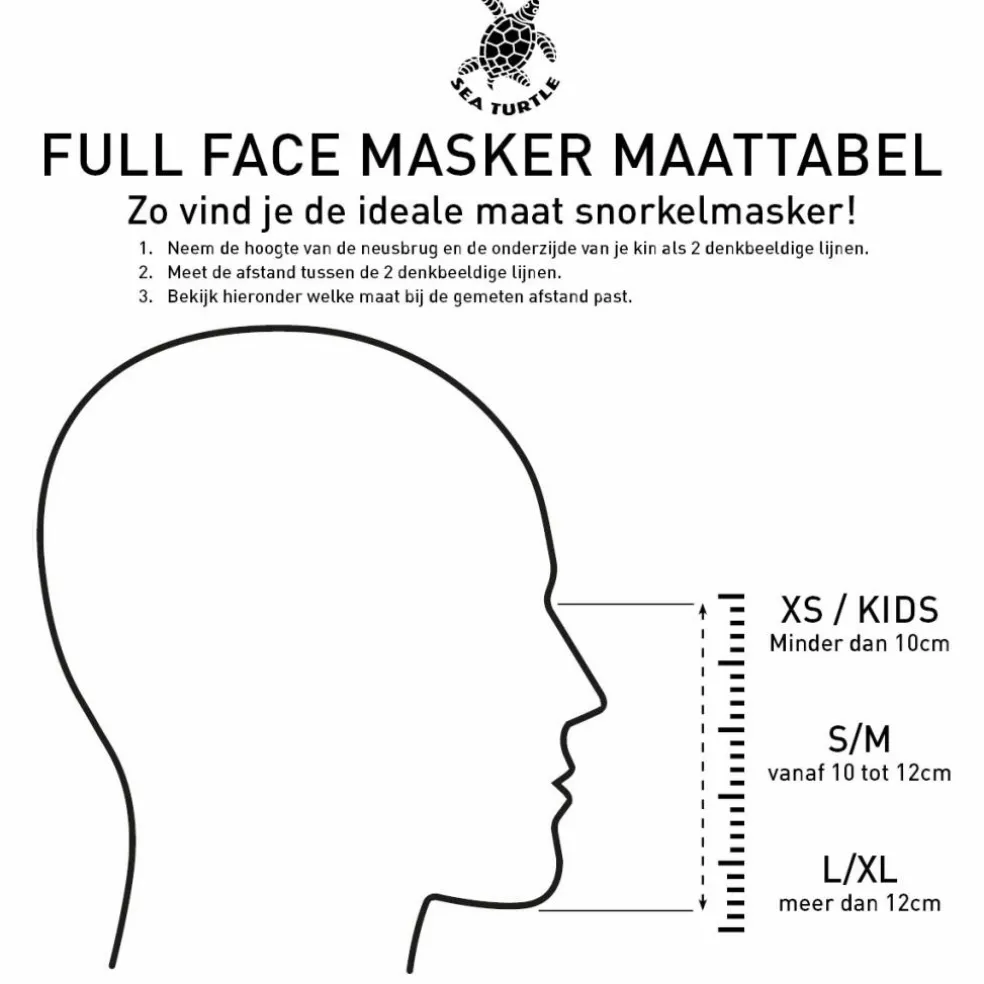 Sea Turtle snorkelmasker white black - L - XL