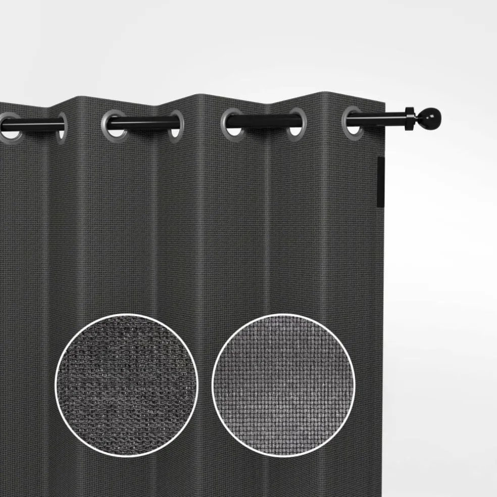 Shadow Comfort Buitengordijnen 137 x 220 cm carbon black per 2 stuks