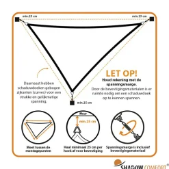 Shadow Comfort  Driehoek schaduwdoek 400 x 450 x 500 cm sahara  sand