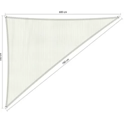 Shadow Comfort Driehoek schaduwdoek 500 x 600 x 780 cm artic white