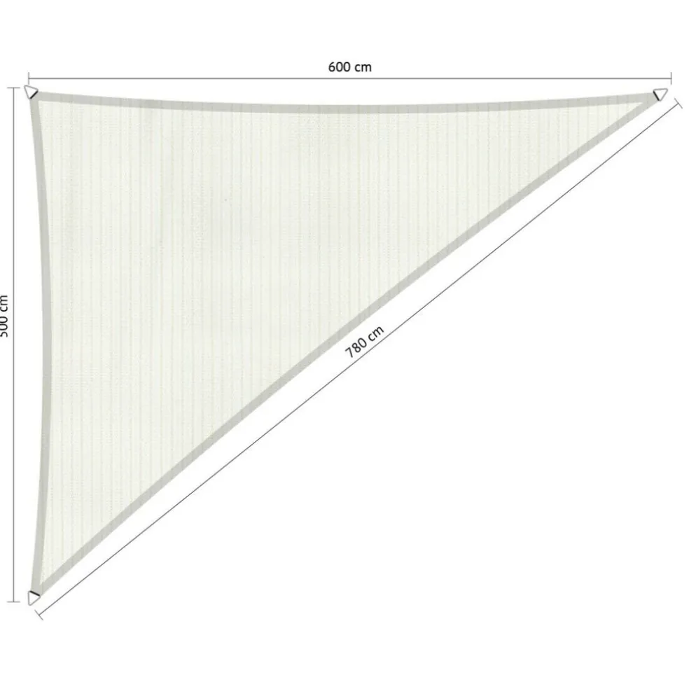 Shadow Comfort Driehoek schaduwdoek 500 x 600 x 780 cm artic white