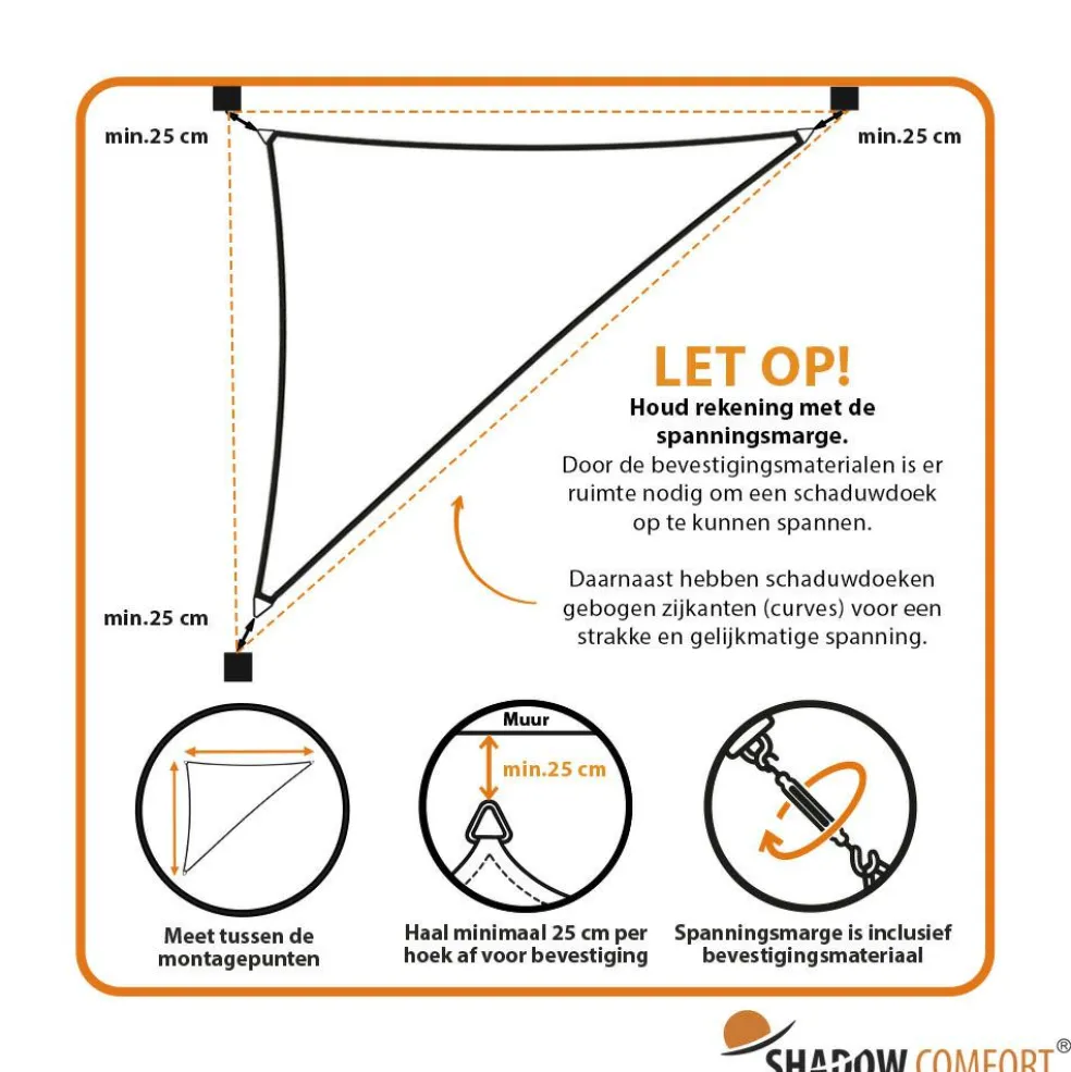 Shadow Comfort Driehoek schaduwdoek 300 x 400 x 500 cm arctic white