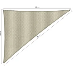 Shadow Comfort Driehoek schaduwdoek 500 x 600 x 780 cm sahara sand