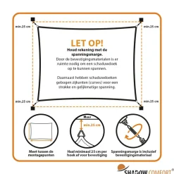 Shadow Comfort Rechthoek schaduwdoek 200 x 400 cm cool grey