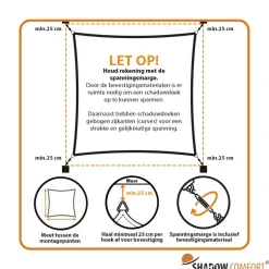 Shadow Comfort Vierkant schaduwdoek 400 x 400 cm arctic white