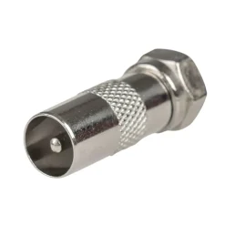SHI Coax verloopstekker mannelijk naar F-wartel  aansluiting