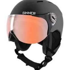 Sinner TYPHOON VISOR skihelm matte black red