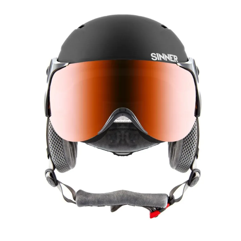Sinner TYPHOON VISOR skihelm matte black red